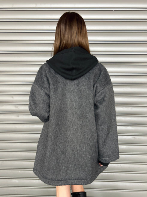 シャギーダブルミドル丈コート